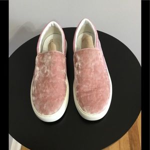 Marc Fisher Calie Pink Velvet Slip On Sneakers
